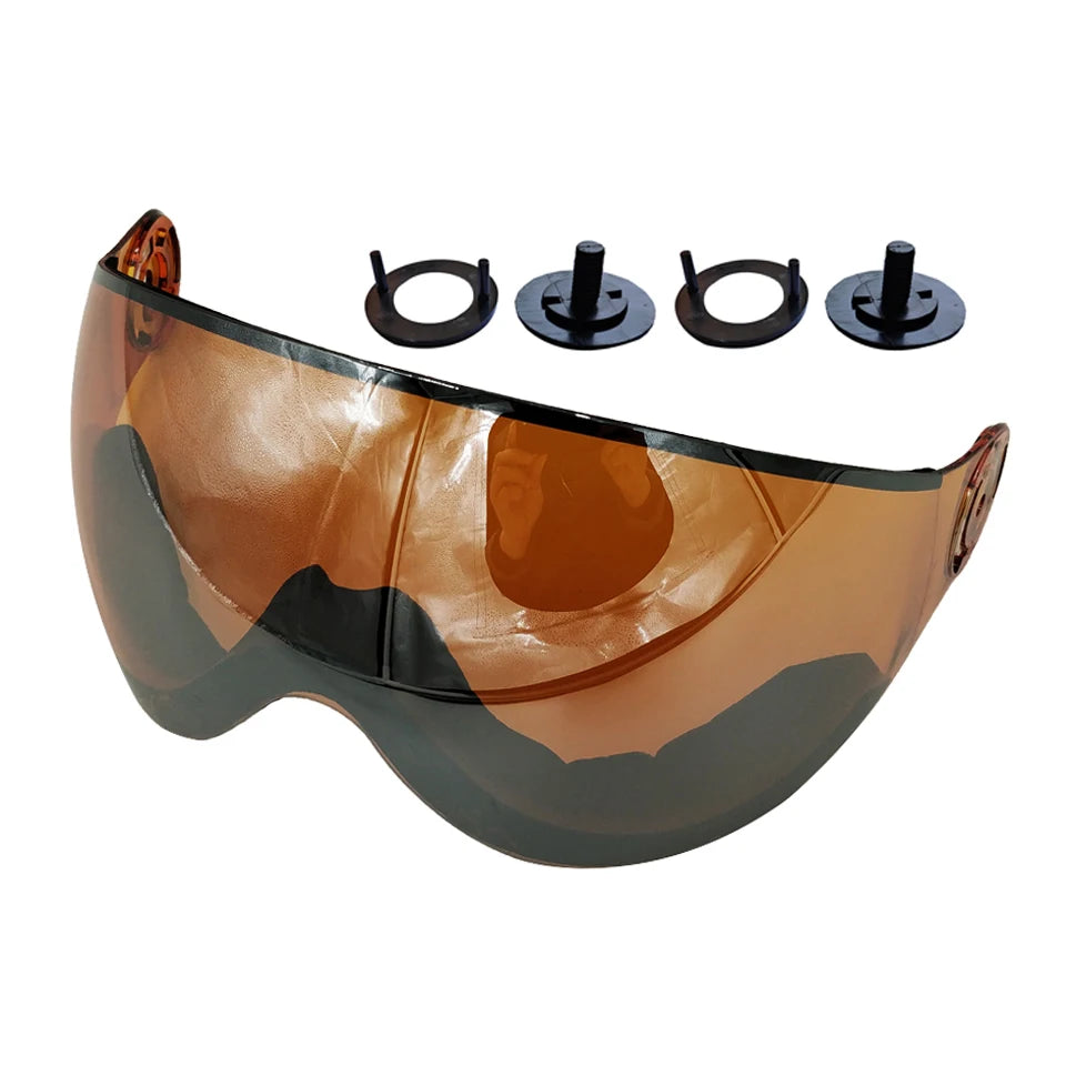 LOCLE Ski Snowboard Helmet Visor Lens Detachable Snow Mask Anti-fog Anti-UV Integrated Goggle Shield