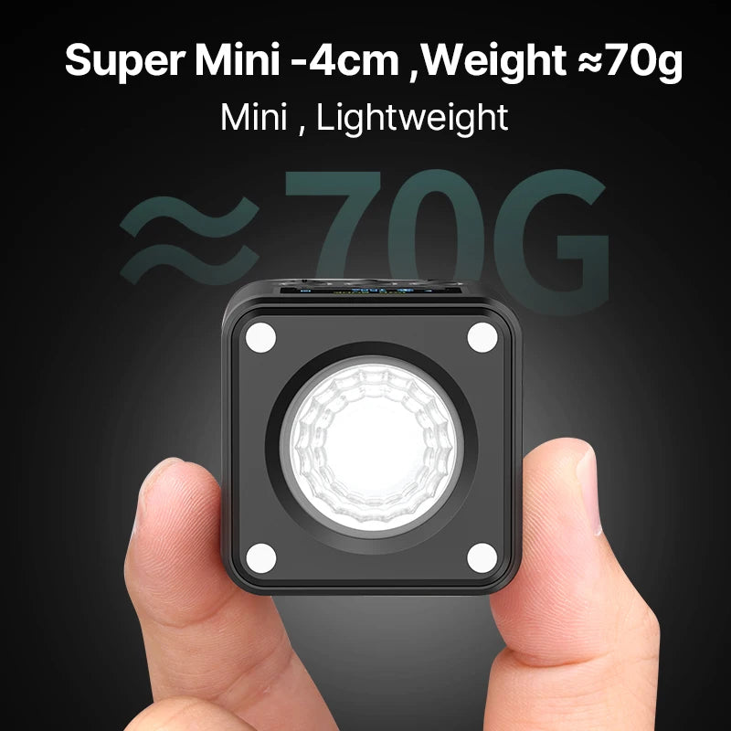 Ulanzi L2 RGB Mini COB Video Light - 360° Full Color Magnetic LED with Diffuser for DSLR Camera