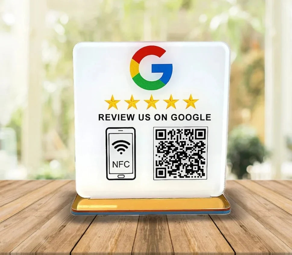 Custom Google Review Sign with NFC Scan code Acrylic Social Media Signs For Your Business Retail Store Decors