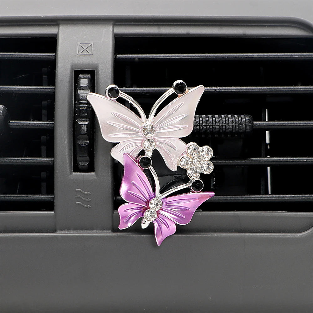 Premium Butterfly Car Air Freshener - Crystal Vent Clip Perfume
