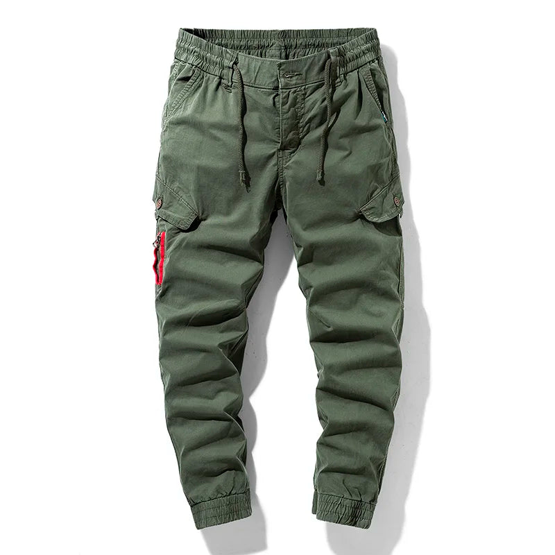 2024 New Spring Men's Cotton Cargo Pants Clothing Autumn Casual Fashion Elastic Waist Quality Pantalones Tipo Cargo Pants Men