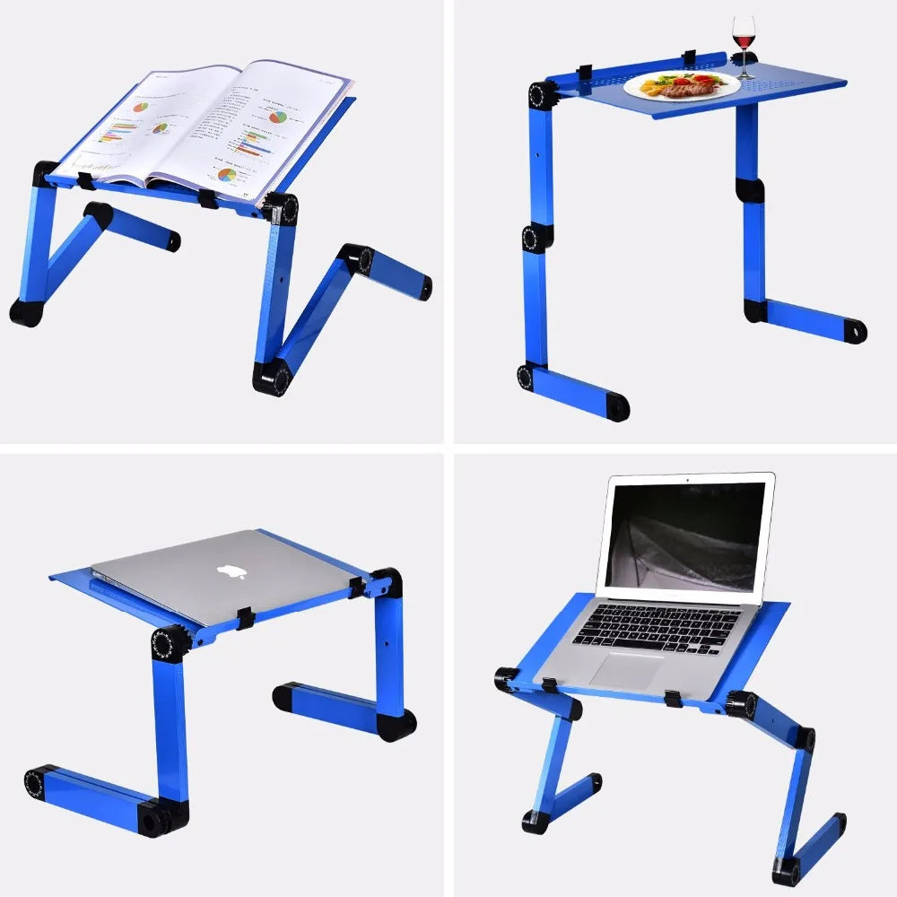 Adjustable Aluminum Laptop Stand - Portable Folding Desk for Bed & Study