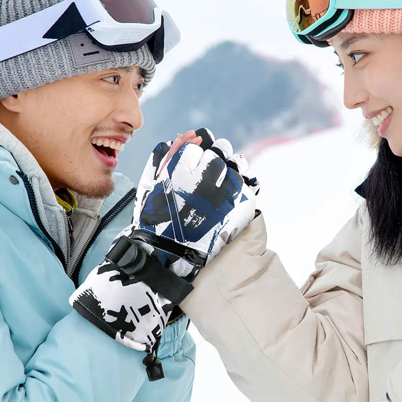Thermal Fingers Touch Screen Ski Gloves Men Women Winter Fleece Waterproof Warm Snowboard Snow Gloves for Skiing Riding