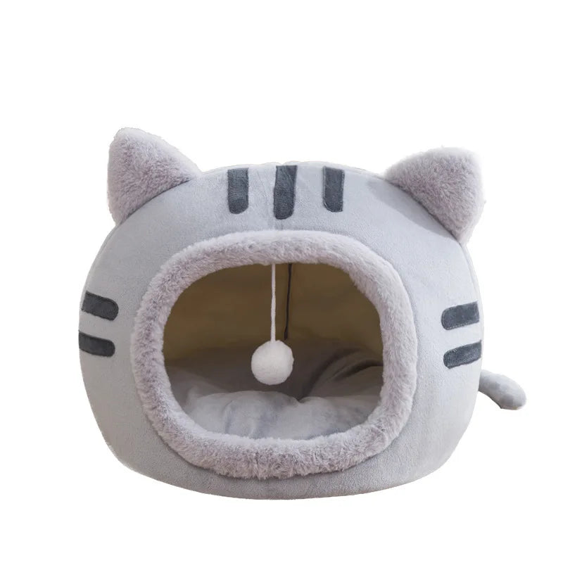 Autumn Winter Cat Houses Eco-Friendly Crystal Velvet Pet Beds Cute Cloth Caves for Small Animals