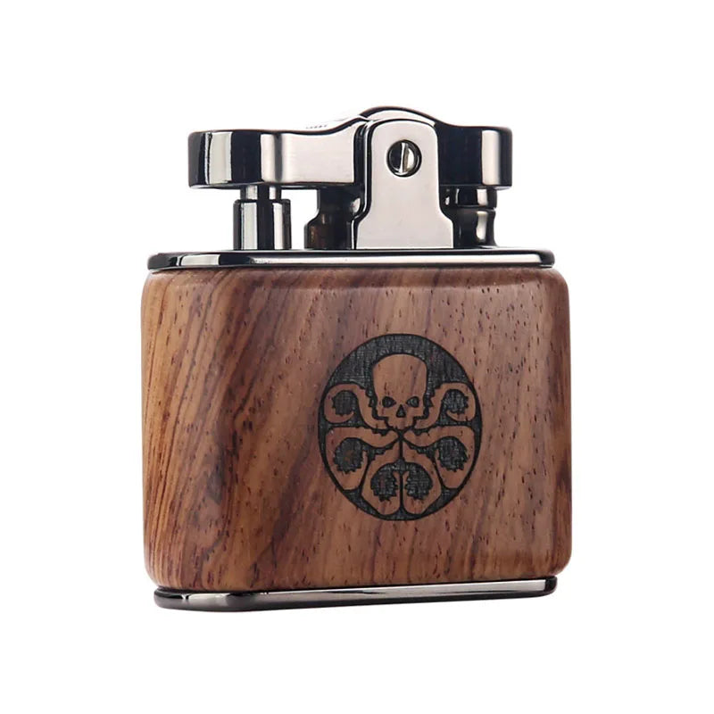 Premium Vintage Sandalwood Kerosene Lighter - Unique Metal Gasoline Lighter