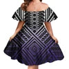 Off Shoulder Layered Ruffle Sleeve Tiered Twirl Dress Hawaiian Hibiscus Flower Printed Mini Dress Vestidos Para Fiesta Hawaiana