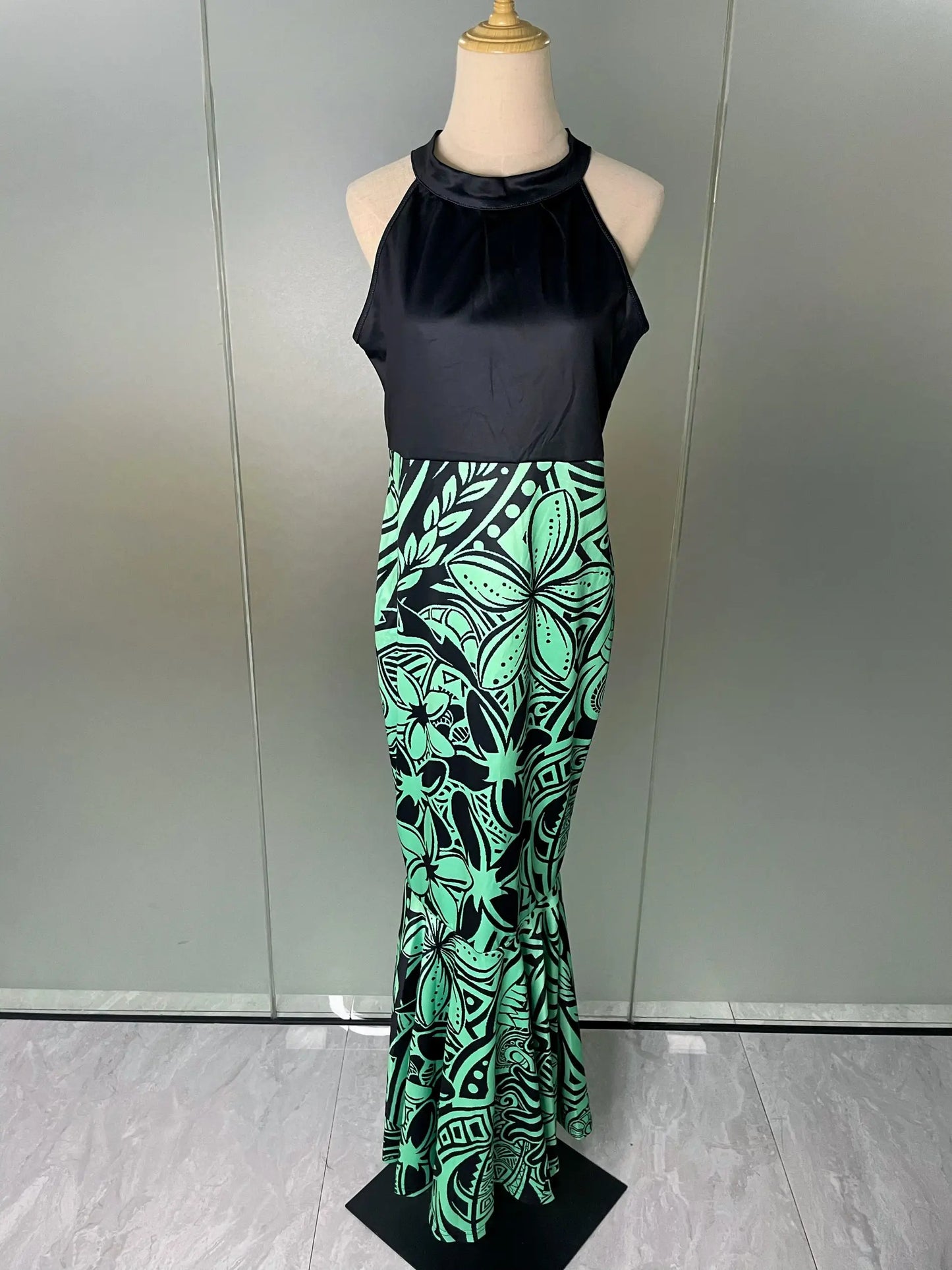Factory Outlet 1 MOQ Samoan Tonga Polynesian Tribal Plus Size Women's Clothing Custom Anti-wrinkle Women Oversize Mermaid Dress