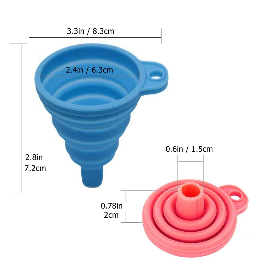 Collapsible Silicone Funnel - Food Grade Kitchen Funnel for Bottles