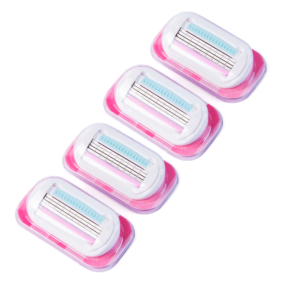 High Quality Women Body Hair Bikini Aloe Strip Safety Razor Blade Set Female Venus Shaver Replacement Heads