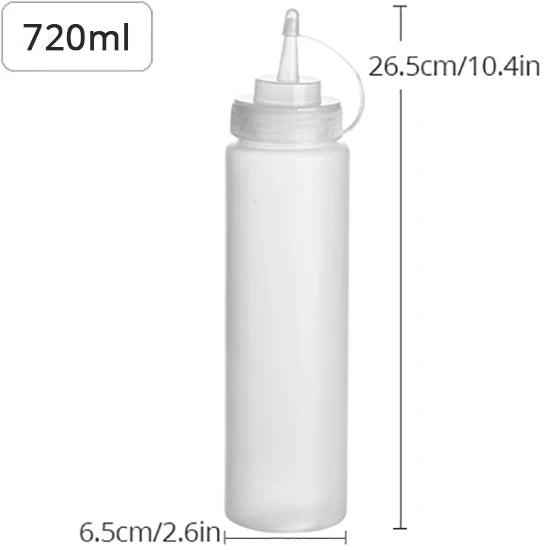 Konco Silicone Condiment Squeeze Bottles - 480ml Kitchen Dispenser for Sauces & Oils
