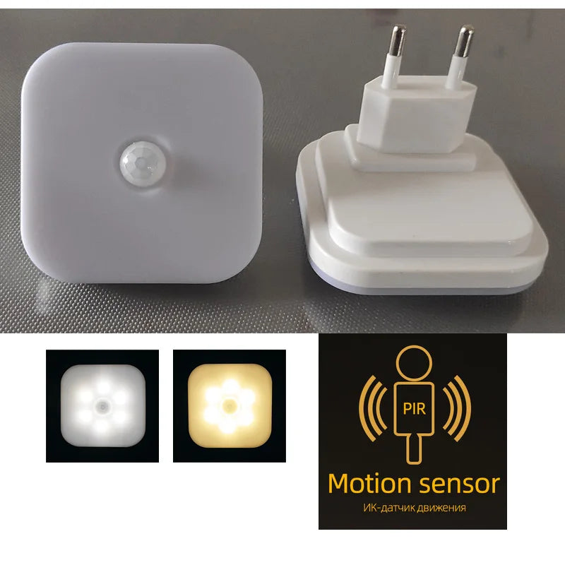 Premium LED Motion Sensor Night Light - Smart Wall Lamp with EU Plug