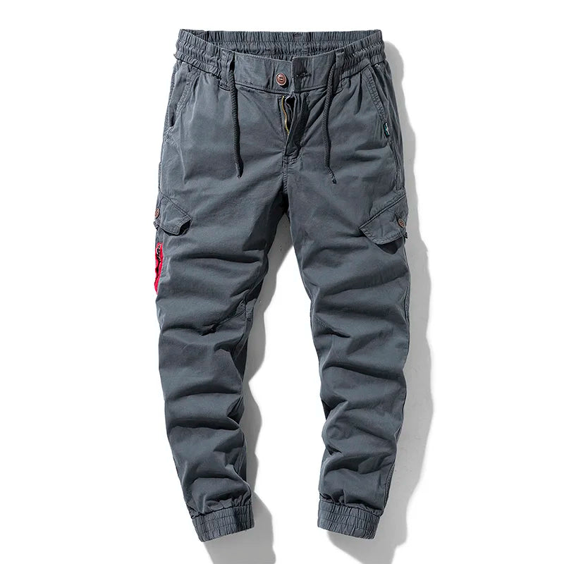 2024 New Spring Men's Cotton Cargo Pants Clothing Autumn Casual Fashion Elastic Waist Quality Pantalones Tipo Cargo Pants Men