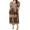 High Quality Hawaiian Tropical Style Design Women's Bubble Sleeve Dress Polynesian Plus Size Women Clothing TE PA Casual Dresses