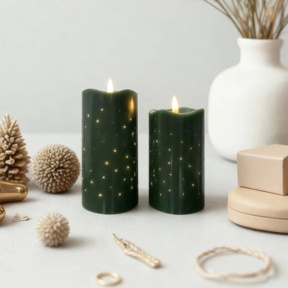 White Wax LED Candles Wedding & Graduation Decoration Battery Operated Flameless Pillars for Home Decor