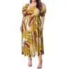 High Quality Hawaiian Tropical Style Design Women's Bubble Sleeve Dress Polynesian Plus Size Women Clothing TE PA Casual Dresses