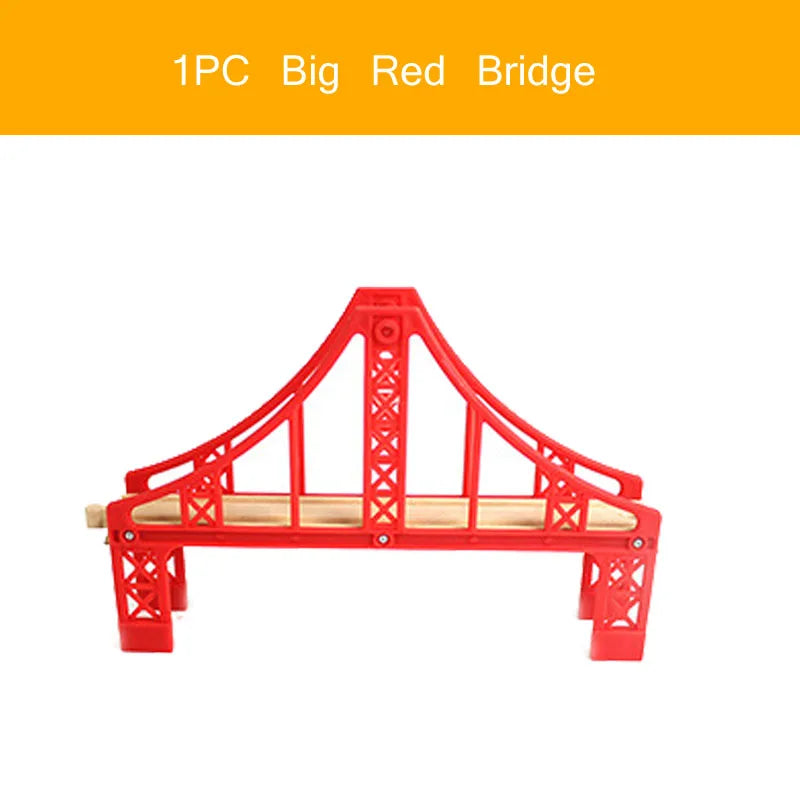 Wooden Train Track Accessories Wood Railway Track Train Station Bridge Tunnel Compatible All Brands Wooden Track Toys
