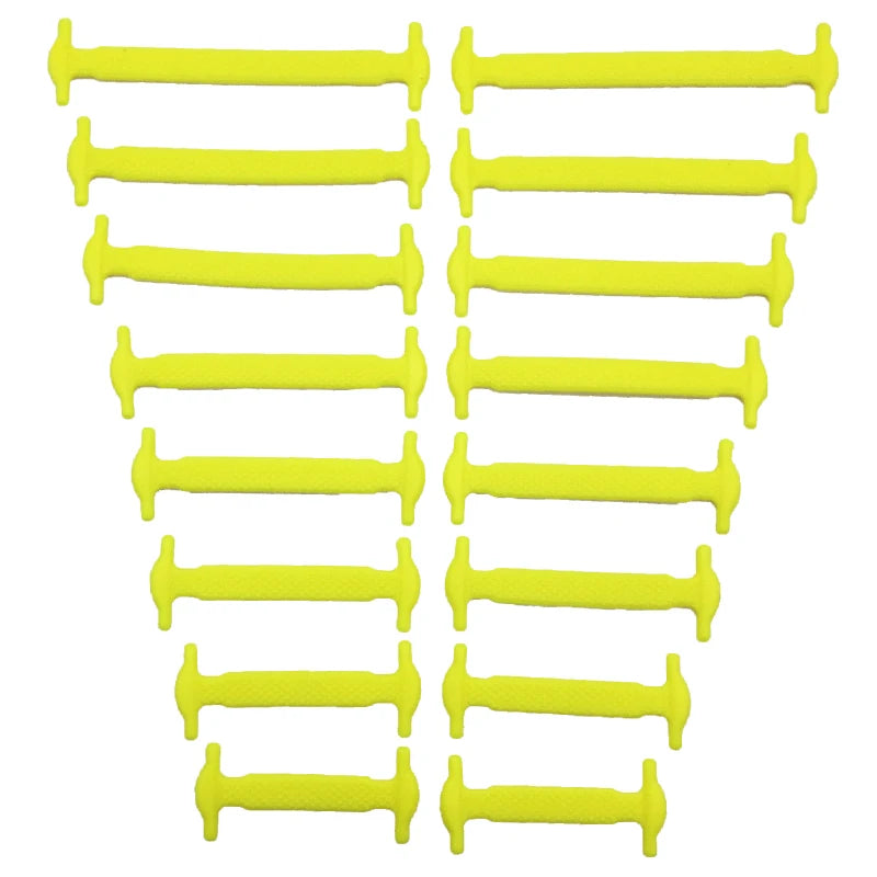 Premium Silicone No-Tie Shoelaces - 16-Piece Elastic Lazy Laces Set