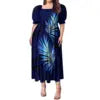 High Quality Hawaiian Tropical Style Design Women's Bubble Sleeve Dress Polynesian Plus Size Women Clothing TE PA Casual Dresses