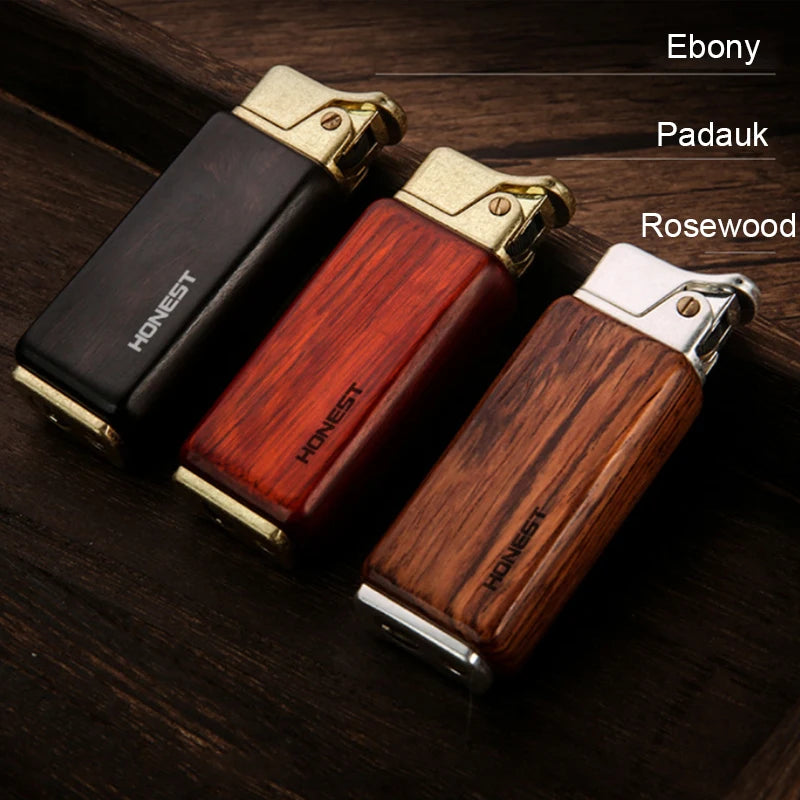 Premium Vintage Sandalwood Kerosene Lighter - Unique Metal Gasoline Lighter