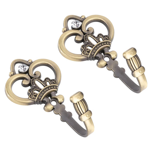 1 Pair European Curtain Hooks Alloy Curtain Hook Wall Mounted Tiebacks Hooks Curtain Hardware Decorative Metal Wall Hook