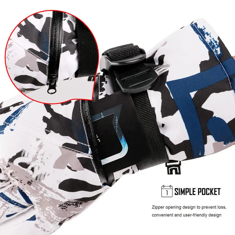 Thermal Fingers Touch Screen Ski Gloves Men Women Winter Fleece Waterproof Warm Snowboard Snow Gloves for Skiing Riding