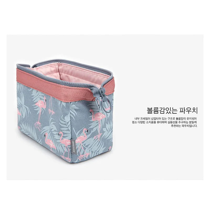 Premium Waterproof Cosmetic Bag - Flamingo Travel Makeup Organizer