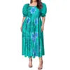 Best Price Wholesale Custom Hawaiian Tropical Flower Printing Multi Tiered Dresses Micronesia Puff Short Sleeve Ladies Dresses