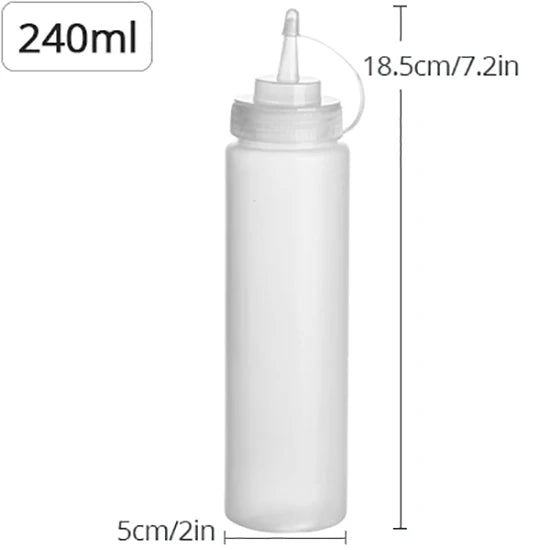 Konco Silicone Condiment Squeeze Bottles - 480ml Kitchen Dispenser for Sauces & Oils