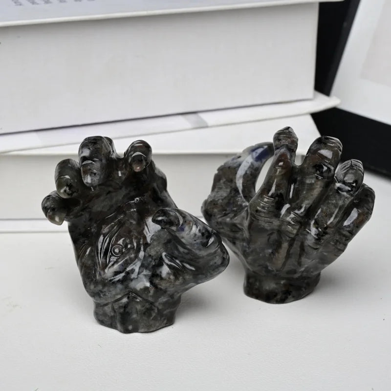 1pc CRYSTAL HOLA High Quality  Black Obsidian/flame Stone Demon Claw- Black Gothic Design, Perfect for Home Decor