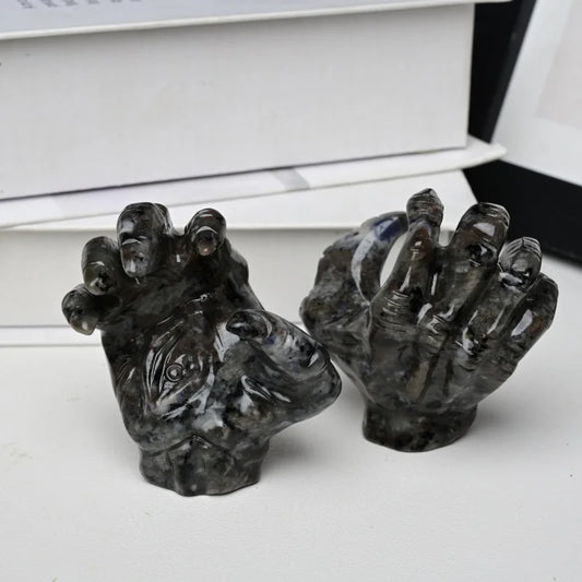 1pc CRYSTAL HOLA High Quality  Black Obsidian/flame Stone Demon Claw- Black Gothic Design, Perfect for Home Decor