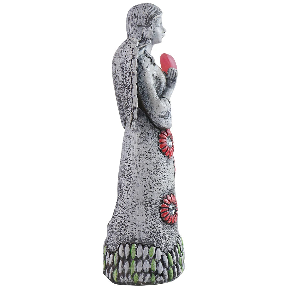 US Stock! Solar - Powered Resin Angel Lamp with Flower Decor - Ideal for Home Decor Aficionados and Angel Collectors