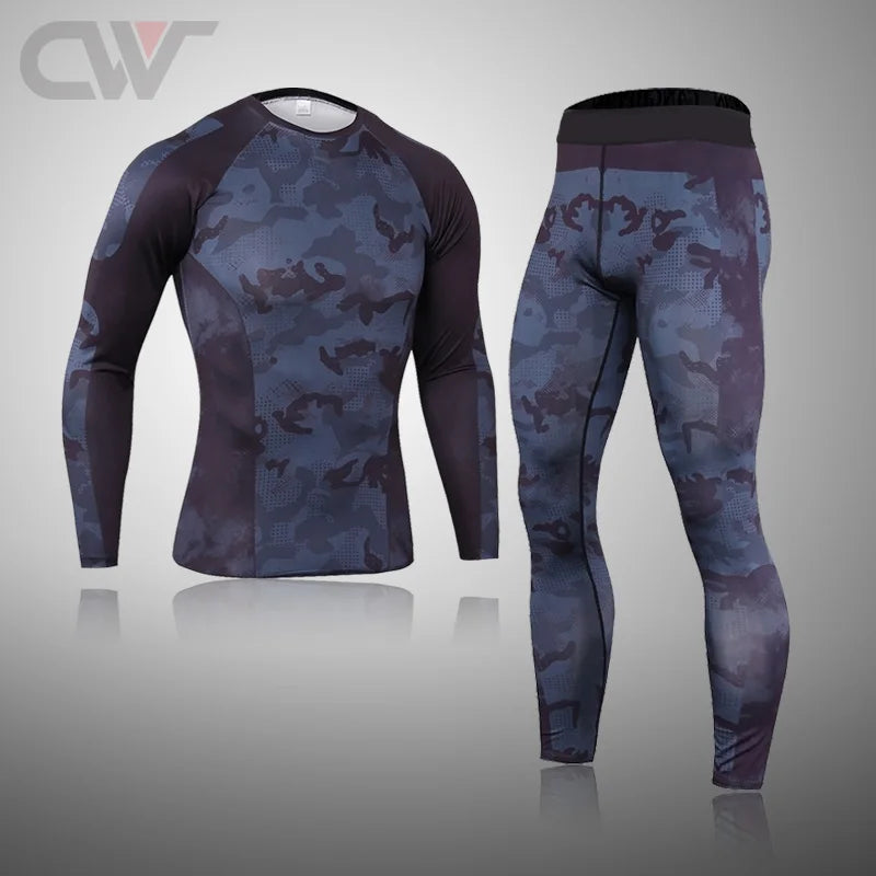 Winter New Men Ski Thermal Underwear Sets Compression Sweat Quick Drying Cycling Thermo Underwear Men Clothing Long Johns