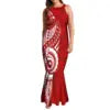 Pacific Island Art Design Mermaid Bridesmaid Dresses TE PA Melanesia Folk Hand-painted Plus Size Women's Dresses 5XL 6XL 7XL