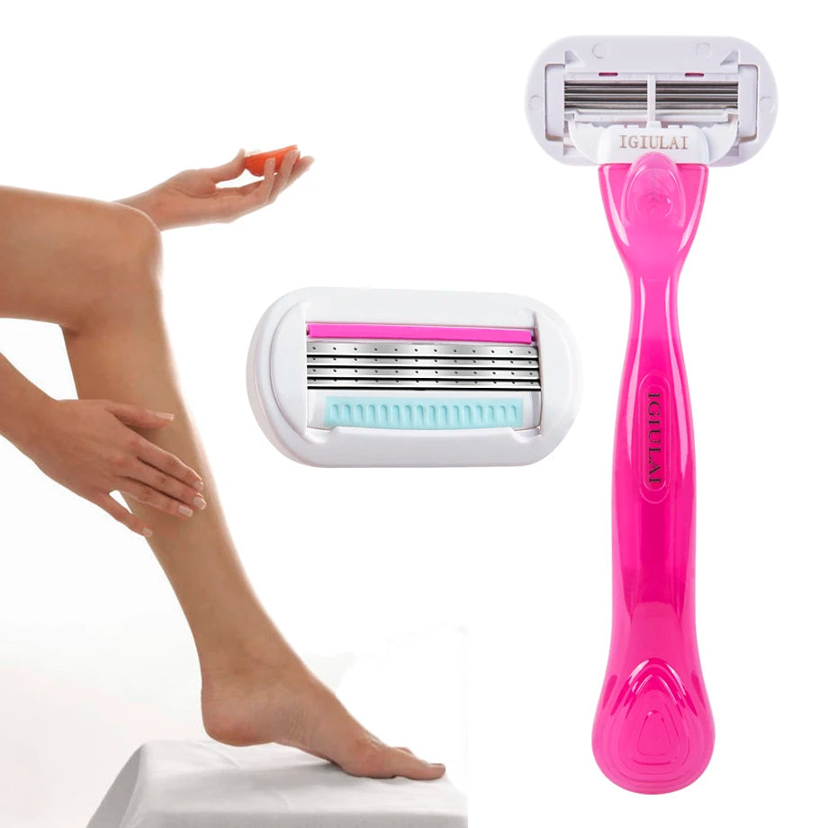High Quality Women Body Hair Bikini Aloe Strip Safety Razor Blade Set Female Venus Shaver Replacement Heads