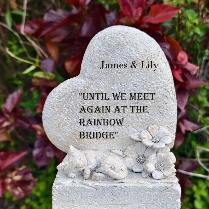 Customizable Love Cat Tombstone Decor - Halloween Home Decor & Indoor/Outdoor Decor Resin Craft Ornament