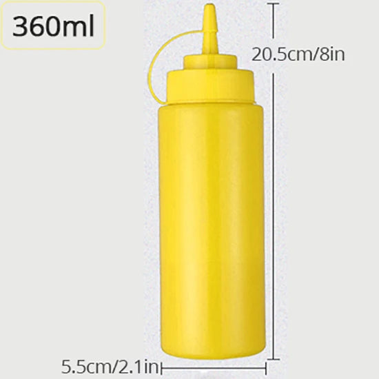 Konco Silicone Condiment Squeeze Bottles - 480ml Kitchen Dispenser for Sauces & Oils