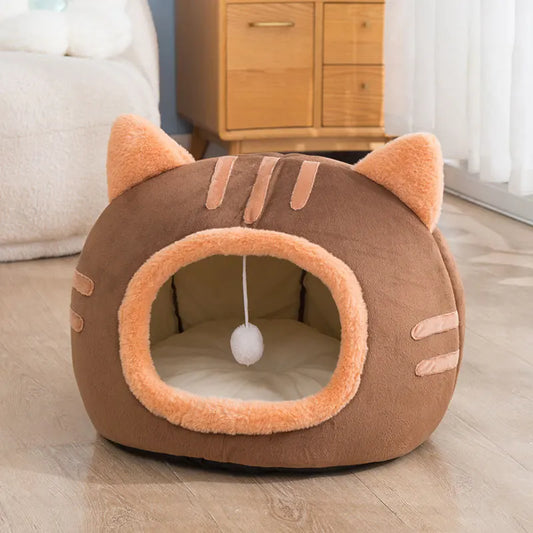 Autumn Winter Cat Houses Eco-Friendly Crystal Velvet Pet Beds Cute Cloth Caves for Small Animals