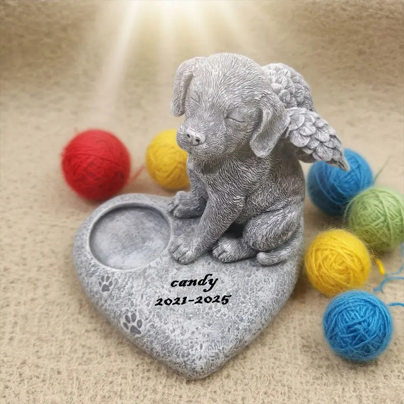 Customizable Love Dog with Candle Hole Decor - Halloween Home Decor & Cheap Room Decor Resin Craft Ornament