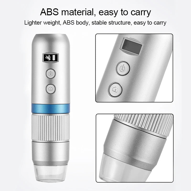1000X WiFi Digital Microscope - Wireless HD Video Magnifier with 8 LED Lights