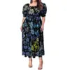 Best Price Wholesale Custom Hawaiian Tropical Flower Printing Multi Tiered Dresses Micronesia Puff Short Sleeve Ladies Dresses