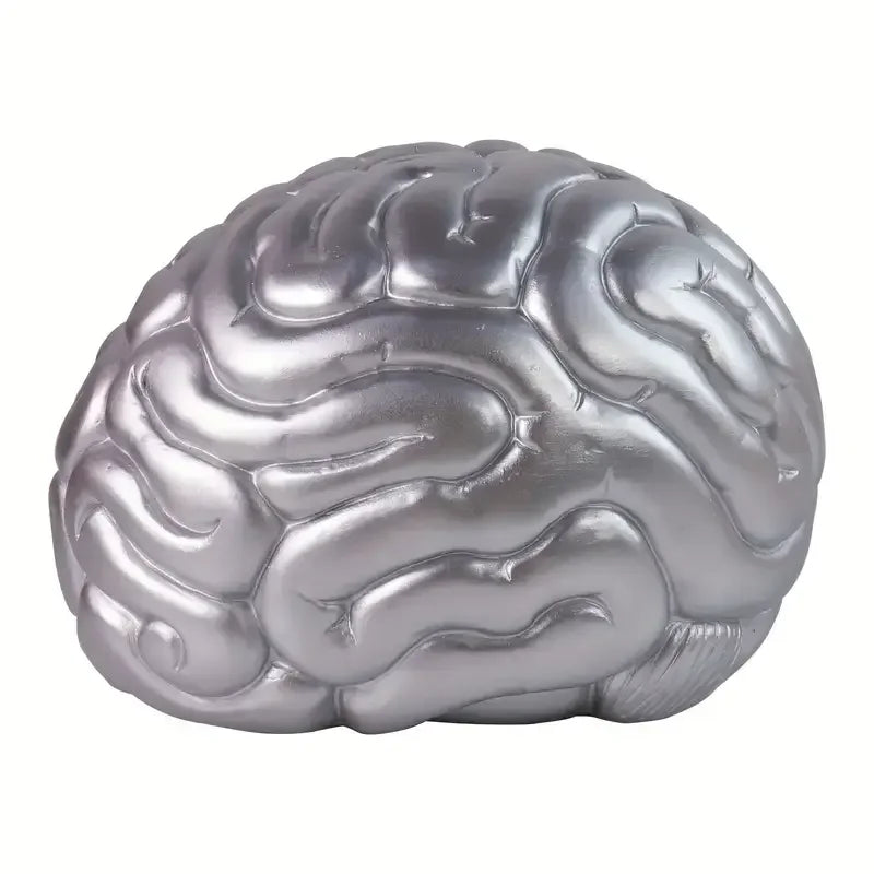 Brain-Themed Resin Crafts Bookend Hand-painted Artistic Decor Metallic Finish Modern-Style Holiday Gift Indoor Shelf Ornament