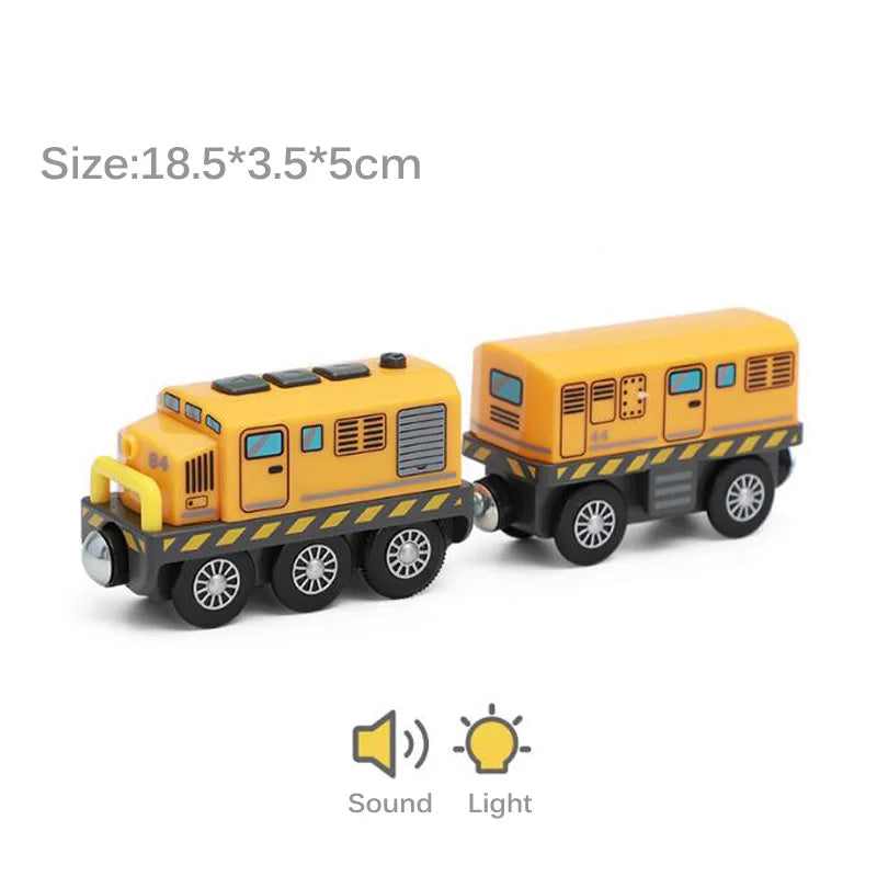 Electric Train Set Toys Model Train Electric Car Fit For Wooden Railway Wood Train Track Christmas Gift For Children