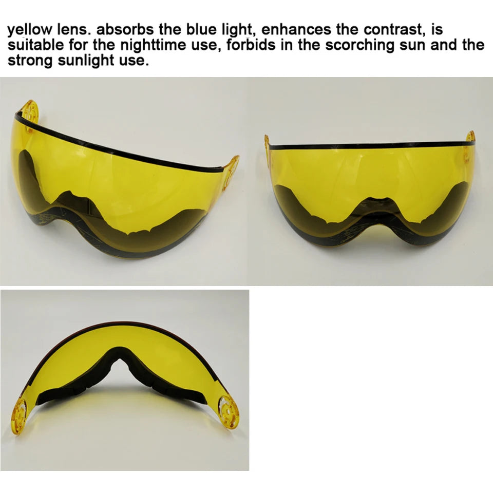 LOCLE Ski Snowboard Helmet Visor Lens Detachable Snow Mask Anti-fog Anti-UV Integrated Goggle Shield