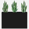 Luxury Small Black Galvanized Steel Planters Home Decor Floor Stand Square Garden Pots