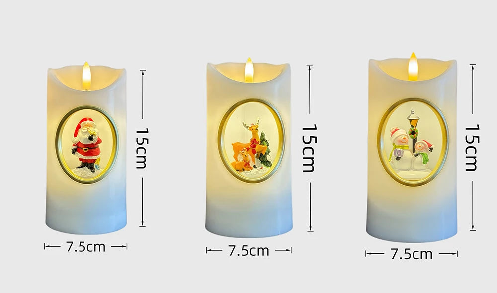 White Wax LED Candles Wedding & Graduation Decoration Battery Operated Flameless Pillars for Home Decor
