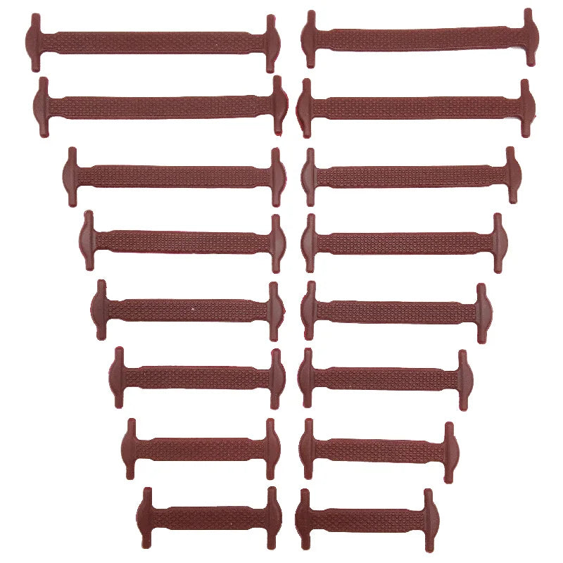 Premium Silicone No-Tie Shoelaces - 16-Piece Elastic Lazy Laces Set
