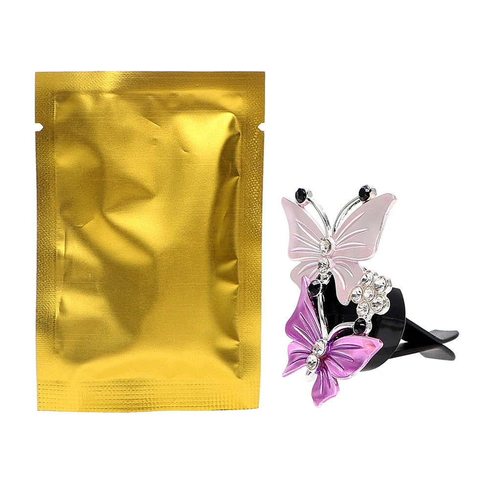 Premium Butterfly Car Air Freshener - Crystal Vent Clip Perfume