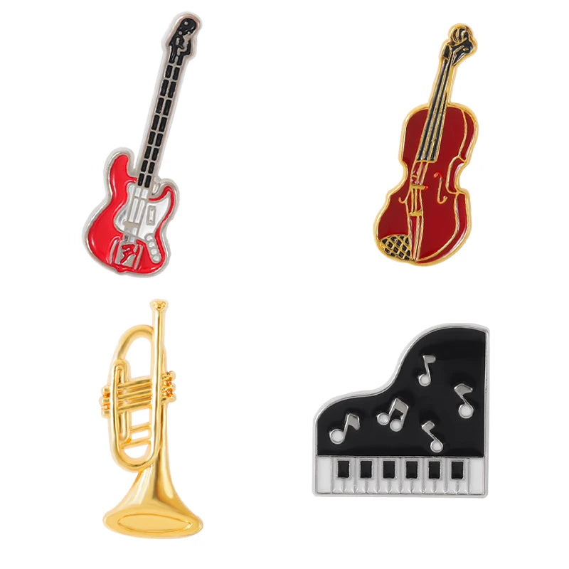 Very Creative Brooch About Musical Instruments Hot Selling Alloy Brooch Gifts for Men/Women to Decorate Clothing Accessories