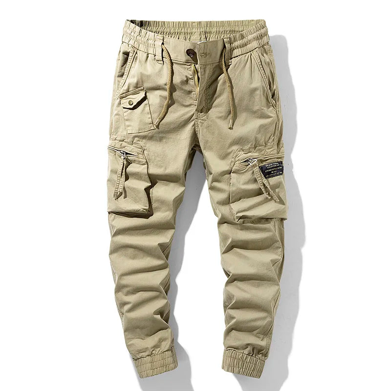 2024 New Spring Men's Cotton Cargo Pants Clothing Autumn Casual Fashion Elastic Waist Quality Pantalones Tipo Cargo Pants Men