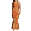 Pacific Island Art Design Mermaid Bridesmaid Dresses TE PA Melanesia Folk Hand-painted Plus Size Women's Dresses 5XL 6XL 7XL
